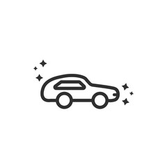 clean car icon. Thin line clean car, floor icon from cleaning collection. Outline vector isolated on white background. Editable clean car symbol can be used web and mobile