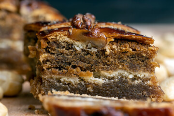 A piece of fresh and soft baklava