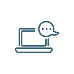 online chat icons. Thin line online chat, internet icon from computer and tech collection. Outline vector isolated on white background. Editable online chat symbol can be used web and mobile
