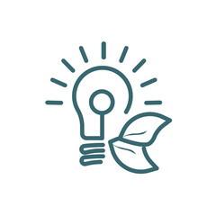eco bulb icon. Thin line eco bulb, ecology icon from ecology collection. Outline vector isolated on white background. Editable eco bulb symbol can be used web and mobile