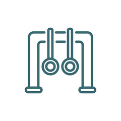 rings icon. Thin line rings icon from health and medical collection. Outline vector isolated on white background. Editable rings symbol can be used web and mobile