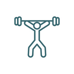 weightlifting icon. Thin line weightlifting icon from health and medical collection. Outline vector isolated on white background. Editable weightlifting symbol can be used web and mobile