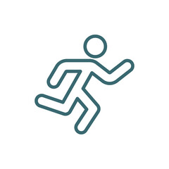 running icon. Thin line running icon from health and medical collection. Outline vector isolated on white background. Editable running symbol can be used web and mobile