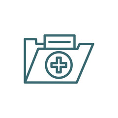 medical file icon. Thin line medical file icon from health and medical collection. Outline vector isolated on white background. Editable medical file symbol can be used web and mobile