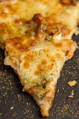 delicious homemade fast food pizza with seafood shrimp