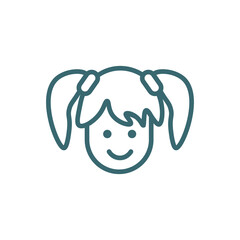 girl icon. Thin line girl icon from health and medical collection. Outline vector isolated on white background. Editable girl symbol can be used web and mobile