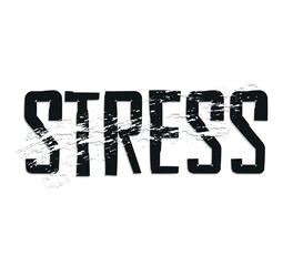 typography with stress text on white background