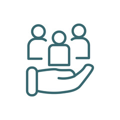 human resources icon. Thin line human resources icon from Human Resources collection. Outline vector isolated on white background. Editable human resources symbol can be used web and mobile