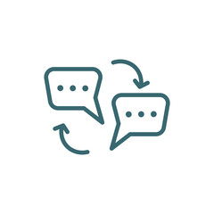 dialogue icon. Thin line dialogue icon from Human Resources collection. Outline vector isolated on white background. Editable dialogue symbol can be used web and mobile