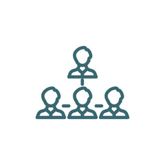 company structure icon. Thin line company structure icon from Human Resources collection. Outline vector isolated on white background. Editable company structure symbol can be used web and mobile