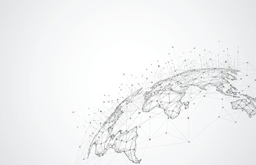 Global network connection. World map point and line composition concept of global business. Vector Illustration - 576620045
