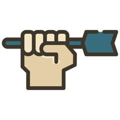 hand arrow human business target icon filled outline