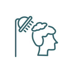 hair washing icon. Thin line hair washing icon from Hygiene and Sanitation collection. Outline vector isolated on white background. Editable hair washing symbol can be used web and mobile