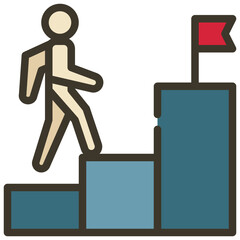 winner podium steps business target icon filled outline