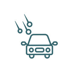 hail on the car icon. Thin line hail on the car icon from Insurance and Coverage collection. Outline vector isolated on white background. Editable hail on the car symbol can be used web and mobile