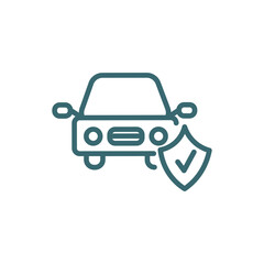 car insurance icon. Thin line car insurance icon from Insurance and Coverage collection. Outline vector isolated on white background. Editable car insurance symbol can be used web and mobile