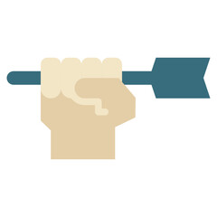 hand arrow human business target icon flat style