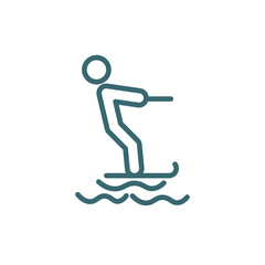 jet surfing sign icon. Thin line jet surfing sign icon from sport and game collection. Outline vector isolated on white background. Editable jet surfing sign symbol can be used web and mobile