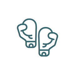 two boxing gloves icon. Thin line two boxing gloves icon from sport and game collection. Outline vector isolated on white background. Editable two boxing gloves symbol can be used web and mobile