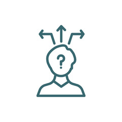 strategy choice icon. Thin line strategy choice icon from startup and strategy collection. Outline vector isolated on white background. Editable strategy choice symbol can be used web and mobile