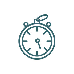 stopwatch running icon. Thin line stopwatch running icon from technology collection. Outline vector isolated on white background. Editable stopwatch running symbol can be used web and mobile