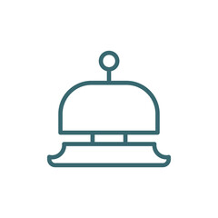 hotel bell icon. Thin line hotel bell icon from travel and trip collection. Outline vector isolated on white background. Editable hotel bell symbol can be used web and mobile