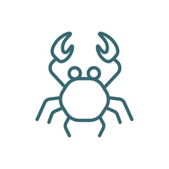 crab icon. Thin line crab icon from travel and trip collection. Outline vector isolated on white background. Editable crab symbol can be used web and mobile