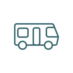 motorhome icon. Thin line motorhome icon from travel and trip collection. Outline vector isolated on white background. Editable motorhome symbol can be used web and mobile