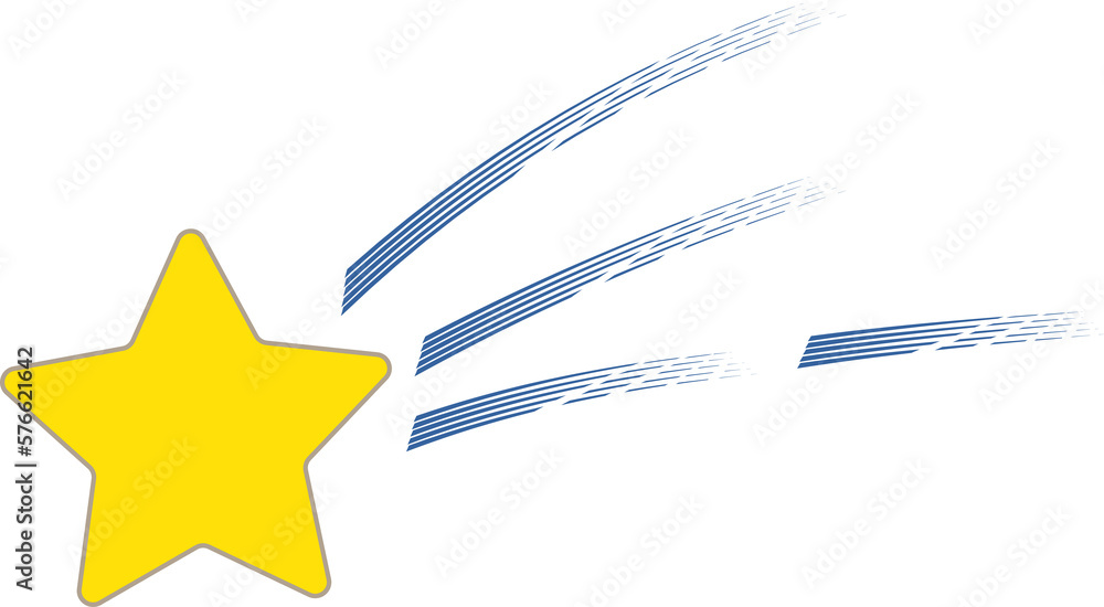 Canvas Prints yellow star with meteor streaks, twinkle and twinkle, meteor streaks