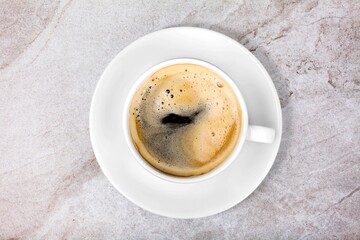 Tasty fresh aroma cup of coffee