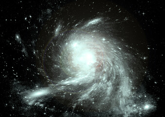 Naklejka premium galaxy in a free space. 3D rendering