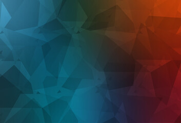 Light Blue, Red vector backdrop with polygonal shapes.