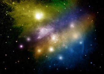 Obraz premium galaxy in a free space. 3D rendering