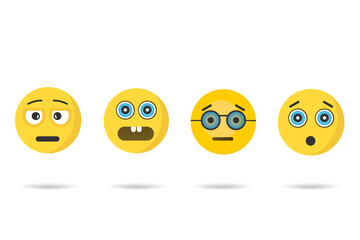 Fear and suprised emoji icon. Face emotion vector ilustration.