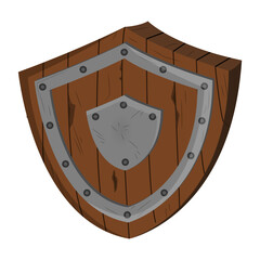a shield game item made of wood
