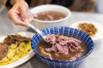 Taiwan Tainan raw fresh beef soup