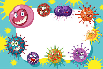Germ bacteria and virus background frame template