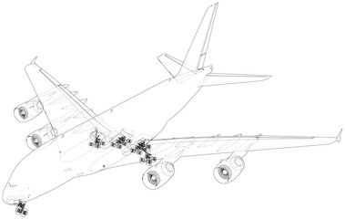 Passenger Airplane. 3d illustration