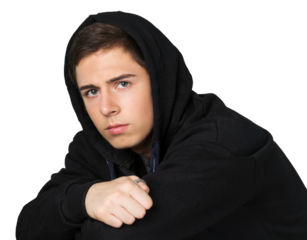 Handsome Teenager portrait isolated on white background, close up