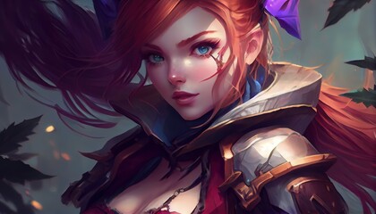 Game character drawing of a woman