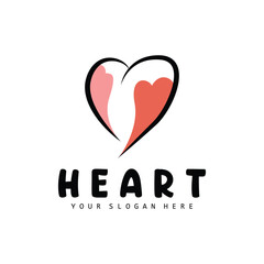 Heart Logo, Love Design, Valentine's Day Vector, Love Heart Icon, Illustration Template