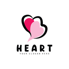 Heart Logo, Love Design, Valentine's Day Vector, Love Heart Icon, Illustration Template