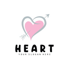 Heart Logo, Love Design, Valentine's Day Vector, Love Heart Icon, Illustration Template