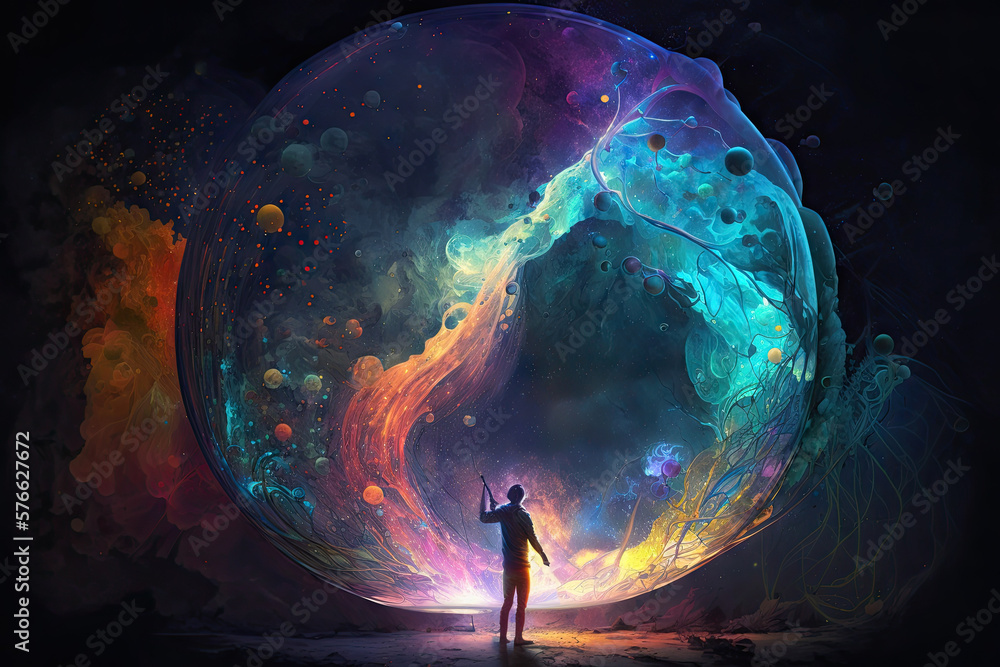 Poster illuminating the universe – discovering plasma imagination generative ai