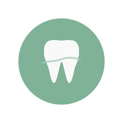 Dental clinic logo. Heals teeth icon. Dentist office. Tooth with heart style.  Abstract dental logo.