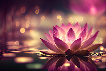 pink lotus flower background. generative ai.