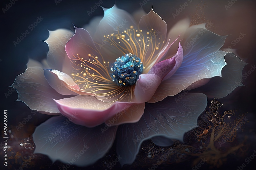 Poster soft petals of enchanting wonders generative ai