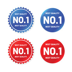 Number 1 best quality red and blue badge set collection.