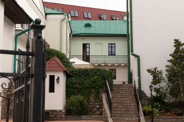 View of houses and streets in a small town