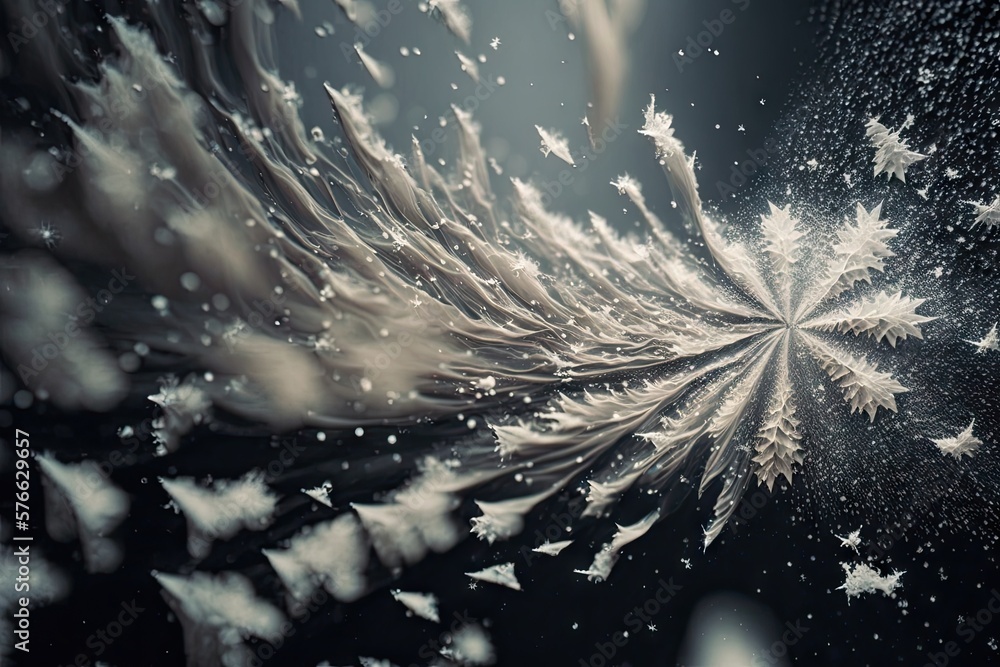 Poster the wonder and magic of a thousand snowflakes in flight generative ai